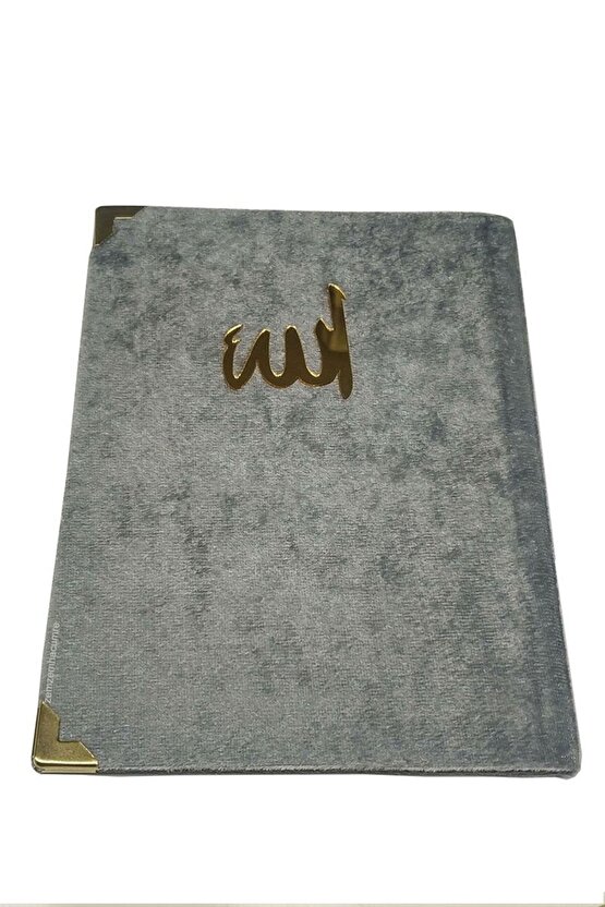 Çeyizlik Seccade Seti Lüks Özel Kutusunda Gri Namaz Seti, Gelin Damat Bohçalık Set