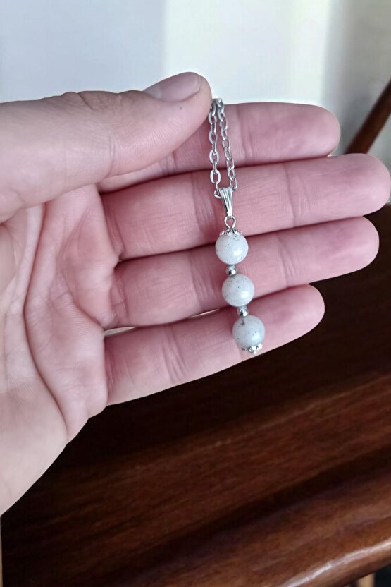 Ay Taşı kolye Gerçek Ay Taşı kolye  doğal taş kolye zincirli kadın kolye hediyelik kolye