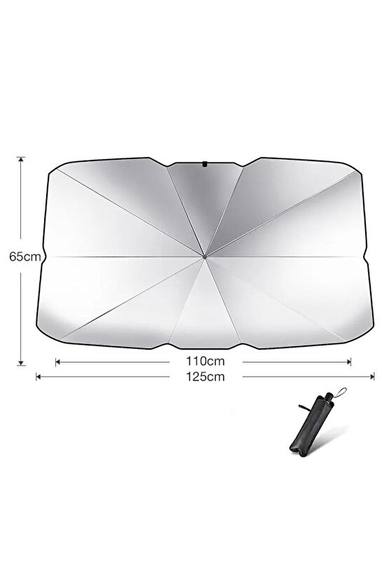 Araba Oto Ön Cam Şemsiye Küçük Boy (125cm*65cm ).