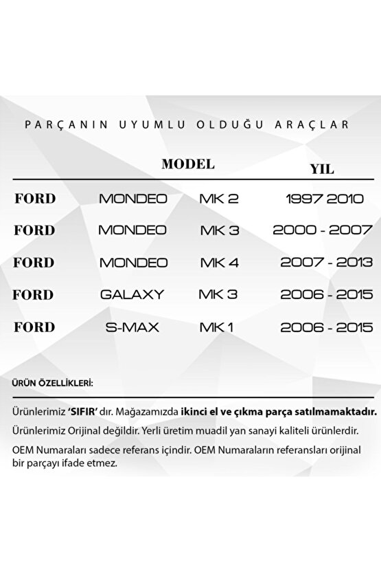 Ford Mondeo, Galaxy, S-max Için Koltuk Dişlisi Metal Milli 14 cm