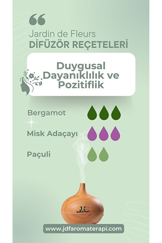 Ultrasonik Aromaterapi Difüzörü 440 ml - Uzaktan Kumandalı, LED Lambalı, Oda & Hava Nemlendiricisi