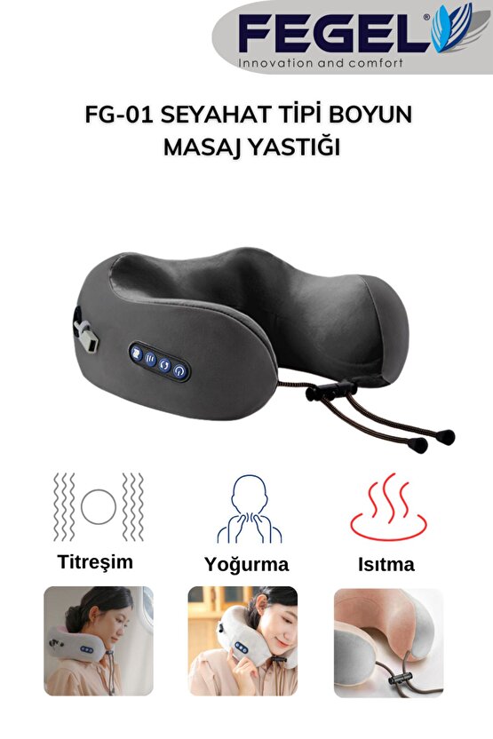 FG-01 Seyahat Tipi Masajlı Boyun Yastığı