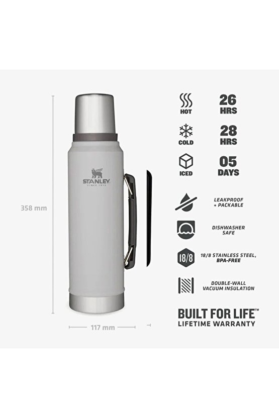 1.1qt Classic Vac Btl Ash Eu Unisex Gri Termos