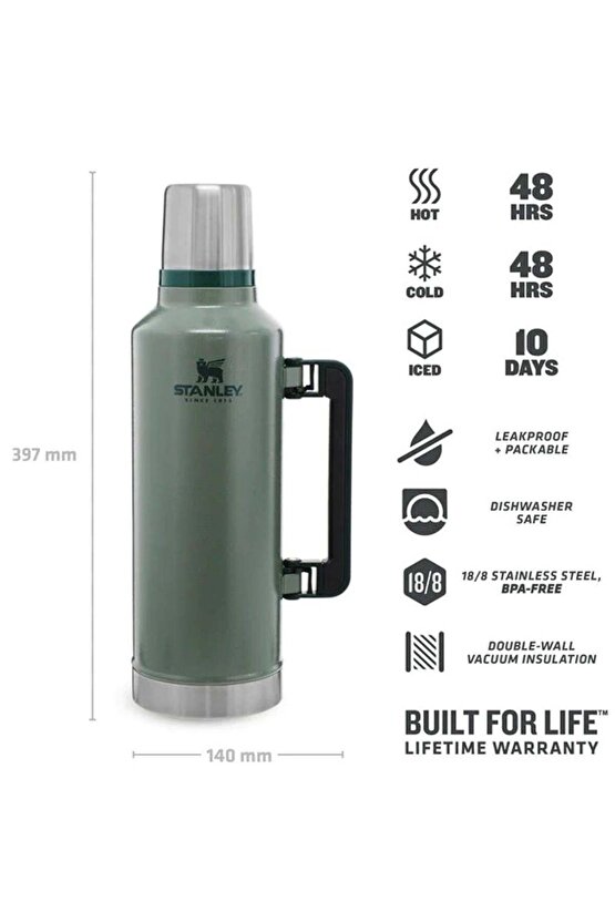 2.5qt Classic Vac Btl H. Green Eu-1 Termos