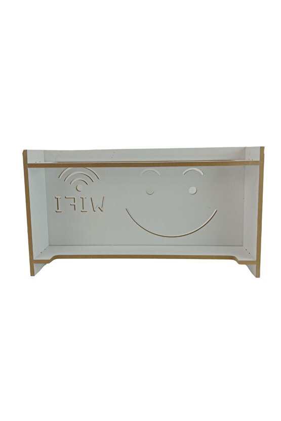 Dekoratif Modem-Wifi Saklama Kutusu Beyaz Duvara Asılabilir 45 x 25 x 10 CM