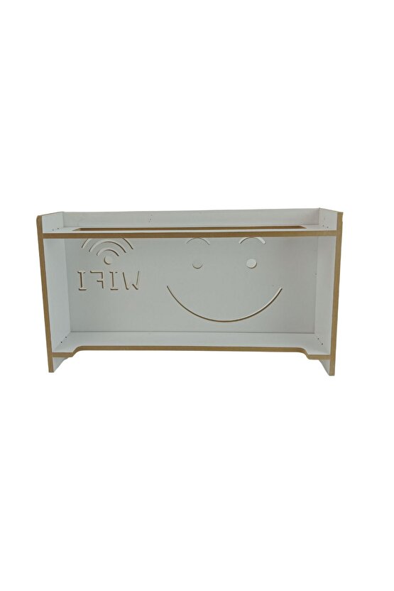 Dekoratif Modem-Wifi Saklama Kutusu Beyaz Duvara Asılabilir 45 x 25 x 10 CM