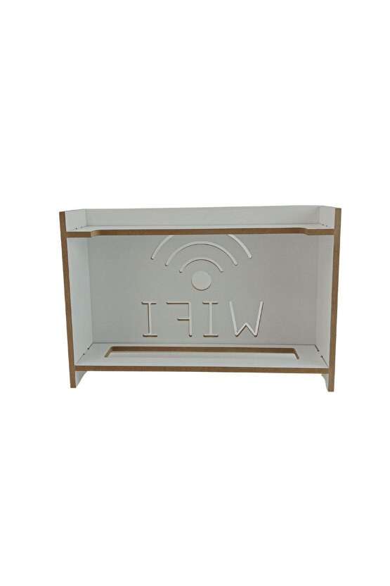 Dekoratif Beyaz Duvara Asılabilir Modem-Wifi Saklama Kutusu 37 x 25 x 10 CM