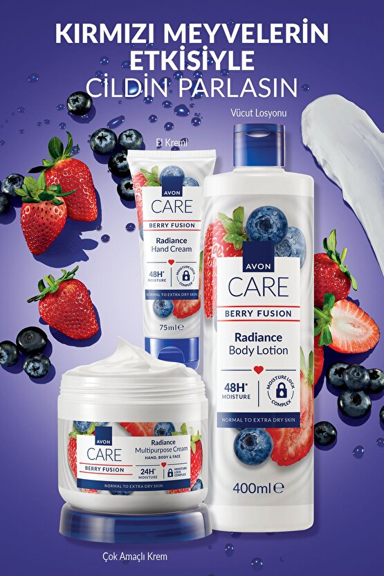 Care Yaban Mersini Ve Çilek Özlü El, Vücut Kremi 400 Ml. Ikili Set