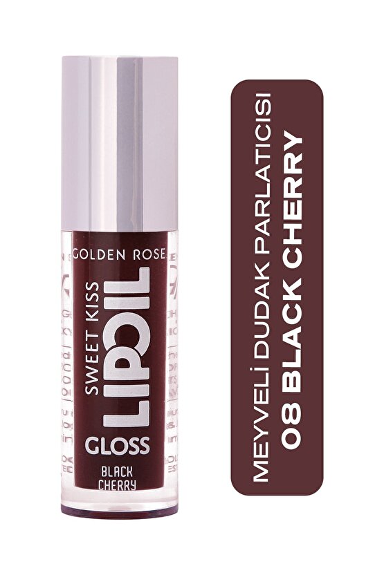 Sweet Kiss Rosehip, Murumuru ve Jojoba Yağı İçeren Meyveli Dudak Parlatıcı Yağ- No: 08