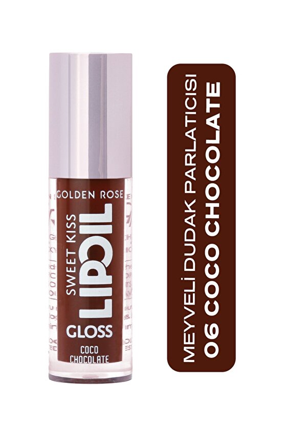 Sweet Kiss Rosehip, Murumuru ve Jojoba Yağı İçeren Meyveli Dudak Parlatıcı Yağ- No: 06