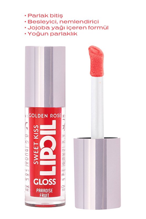 Sweet Kiss Rosehip, Murumuru ve Jojoba Yağı İçeren Meyveli Dudak Parlatıcı Yağ- No: 04