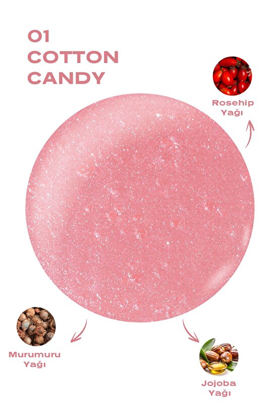 Sweet Kiss Rosehip, Murumuru ve Jojoba Yağı İçeren Meyveli Dudak Parlatıcı Yağ- No: 01