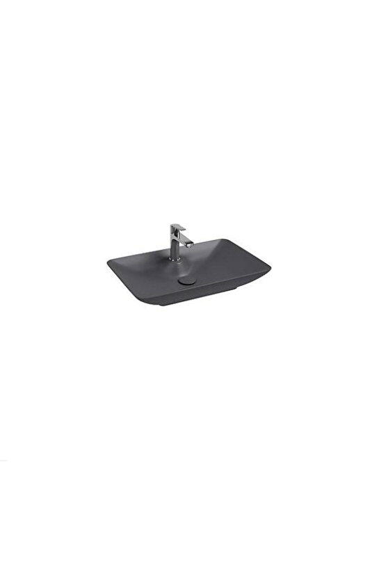 Sistema Y Clear Tezgah Üzeri Lavabo 65 Cm Antrasit Extra Dekorsuz Delikli 10sy50065