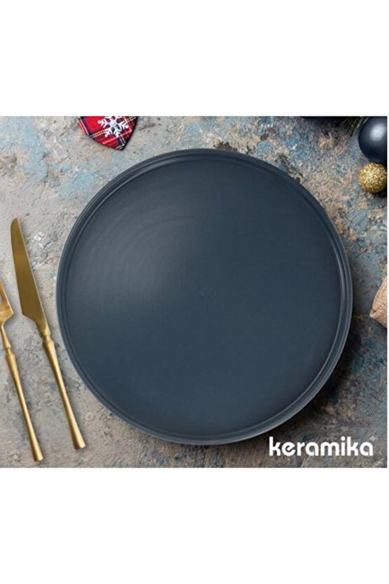 27 Cm Stackable Blue Magic Servis Tabağı Mat Mavi