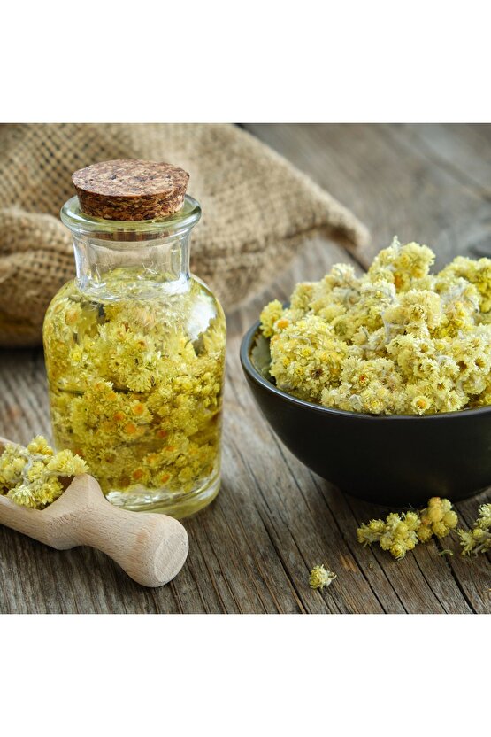 Kurutulmuş Altın Otu Çiçeği 100 Gram ( Ölmez Çiçek Helichrysum Arenarium ) Altınotu