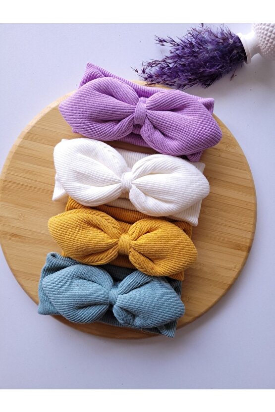 Kız Bebek & Çocuk Tavşan Kulak Bandanan 4lü Set