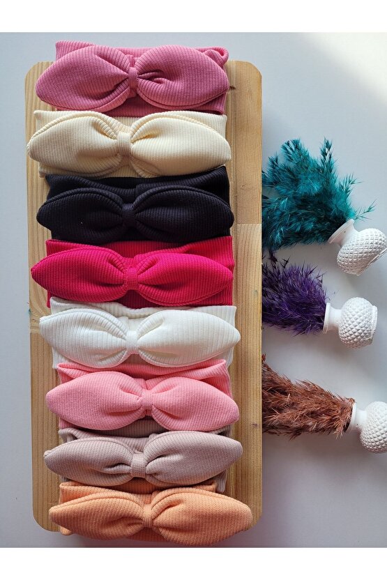 Kız Çocuk & Bebek Kaşkorse Tavşan Kulak Bandana 8li Set