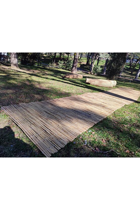 80cm X 7m Afyonkarahisardan Misina Ipli Doğal Bambu Kamış Çit,bahçe Çiti,hasır Çit, Gölgelik
