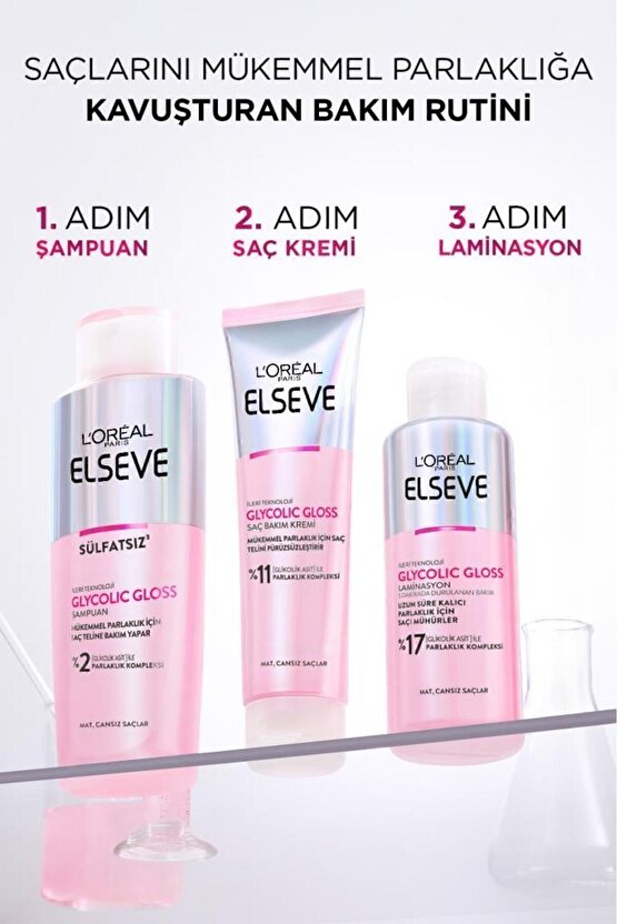 Glycolic Gloss Mükemmel Parlaklık için Bakım Yapan Şampuan [Glikolik Asit] 200ml