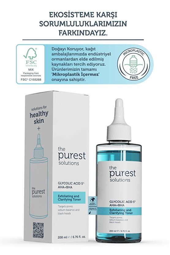 Canlandırıcı Ve Gözenek Sıkılaştırıcı Tüm Ciltler Için Glikolik Asit Tonik 200 Ml