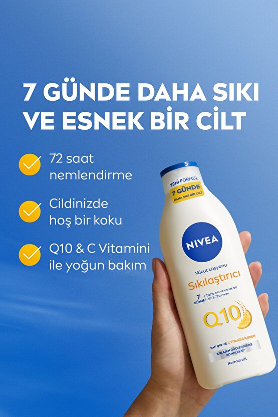 Q10 Sıkılaştırıcı Vücut Losyonu 250ml, 7 Günde Sıkılaştırıcı, C Vitamini, Nemlendirici, X2 Adet