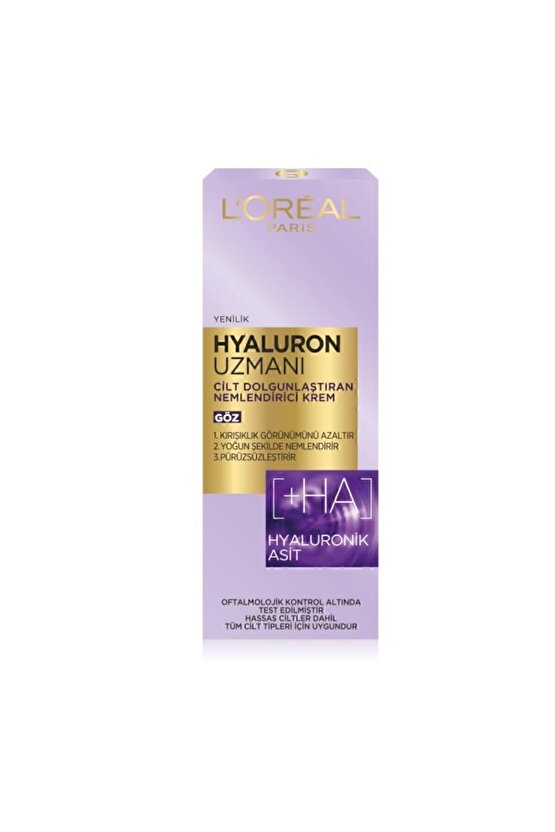 Hyaluron Uzmanı 15ml Cilt Dolgunlaştıran Nemlendirici Göz Kremi - Hyaluronik Asit
