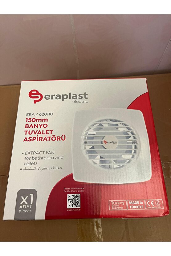 Eraplast Banyo Ve Tuvalet Aspiratör 15cm 150lik Süper Sessiz Havalandırma Fanı Aspiratör