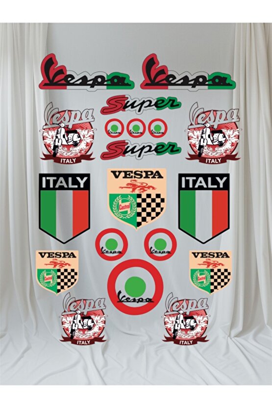 Vespa Sticker seti motorsiklet kask