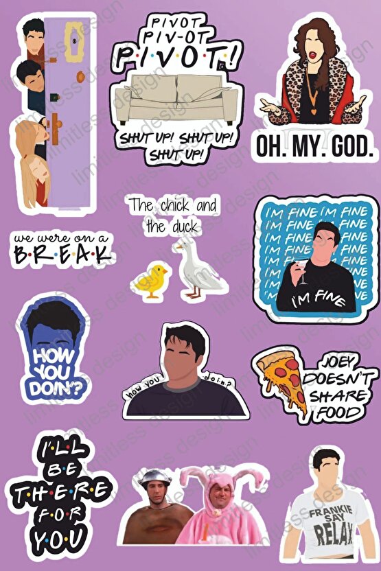 Friends Temalı Laptop Tablet Telefon Sticker Seti