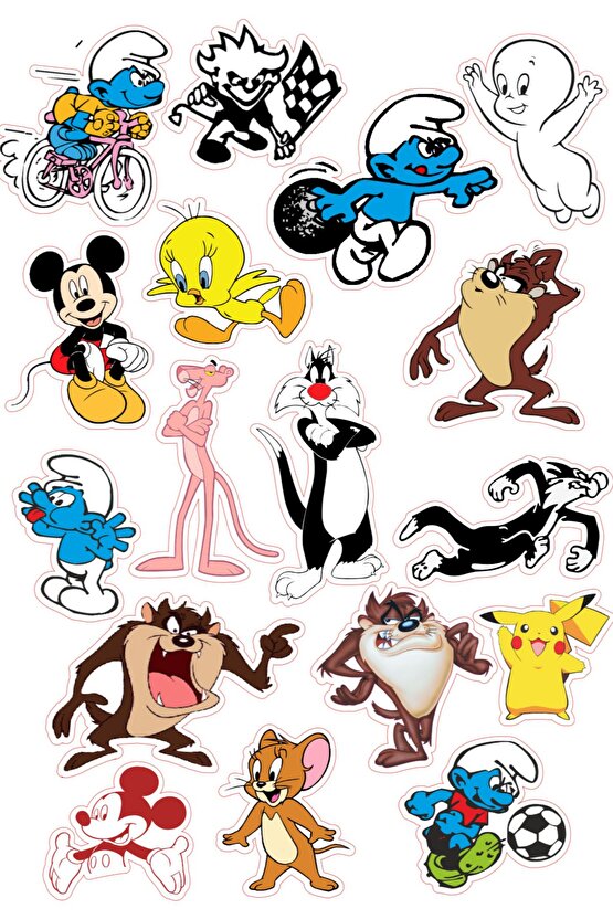 Çizgi Film Karakterleri Sticker Motorsiklet Kask Sticker