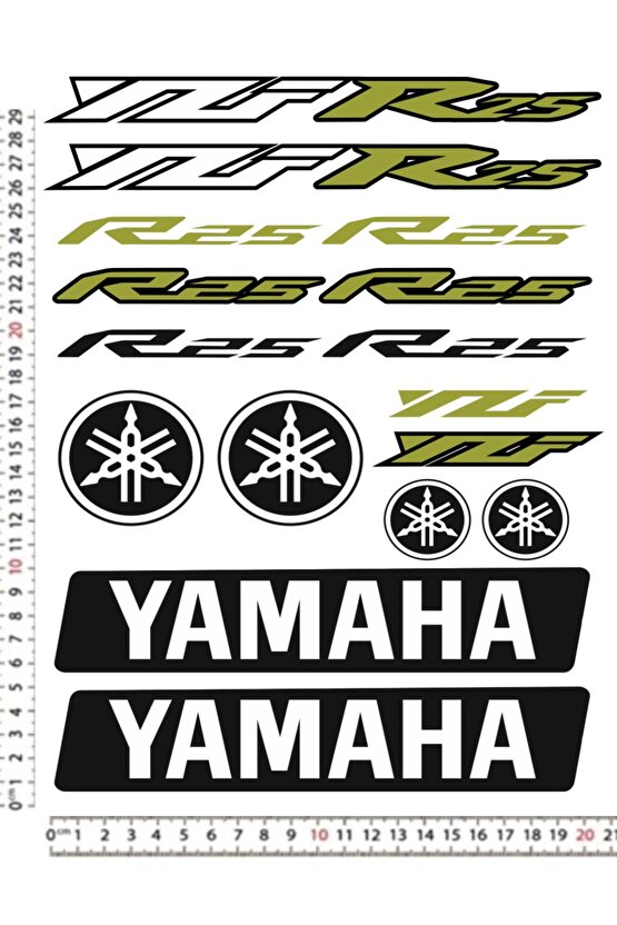 YAMAHA MOTORSİKLET KASK A4 STİCKER ÇIKARTMA SETİ