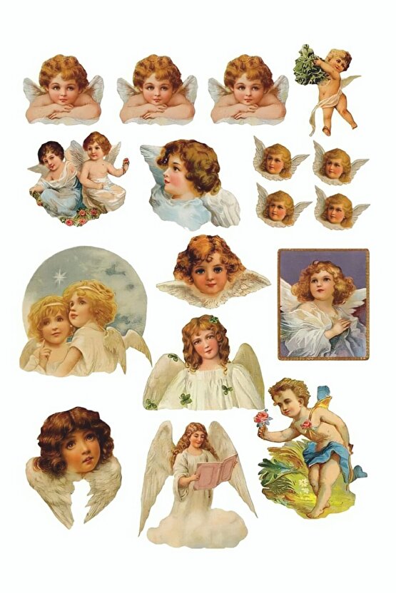 Aesthetic Estetik Melek Angel Vintage Mitoloji Temalı 17adet Ajanda, Laptop, Telefon, Sticker Seti