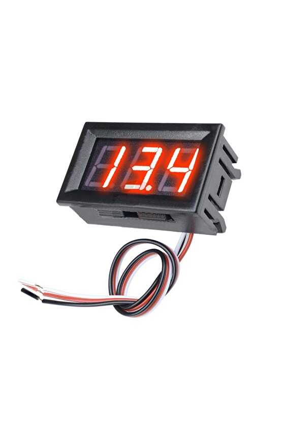 gkcreative Inch Dc 0-30v Panel Tip Dijital Kırmızı Voltmetre 3 Kablolu strbuyx 1073147