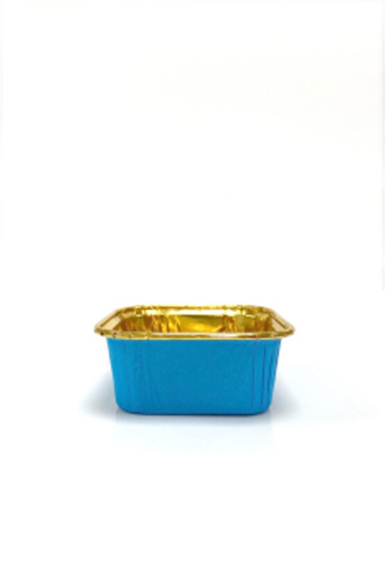 Dolphin Muffin Kek Kapsülü Kare Mavi İçi Gold 25 Adet