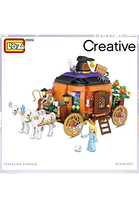 Mikro Blok Balkabağı Arabası 839 Parça - Lego Setleri - Loz Mini Lego - Araba Lego - Loz Lego - Mikr