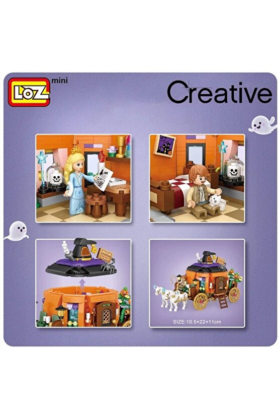 Mikro Blok Balkabağı Arabası 839 Parça - Lego Setleri - Loz Mini Lego - Araba Lego - Loz Lego - Mikr
