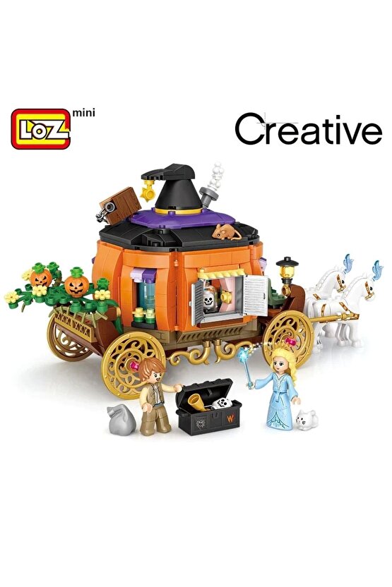 Mikro Blok Balkabağı Arabası 839 Parça - Lego Setleri - Loz Mini Lego - Araba Lego - Loz Lego - Mikr
