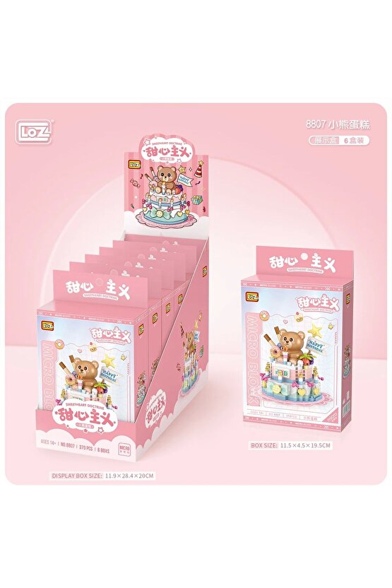 Mikro Blok Kurabiyeli Pasta 370 Parça - Lego Setleri - Loz Mini Lego - Pasta Lego - Loz Lego - Mikro