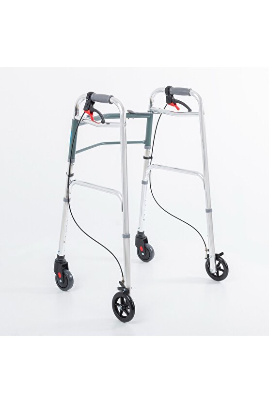Kf8220l-5 Alüminyum 4 Tekerlekli Walker Yürüteç