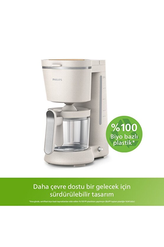 Çevre Dostu Mutfak 5000 Serisi Filtre Kahve Makinesi, 1.2L Kapasite, Krem, HD512000
