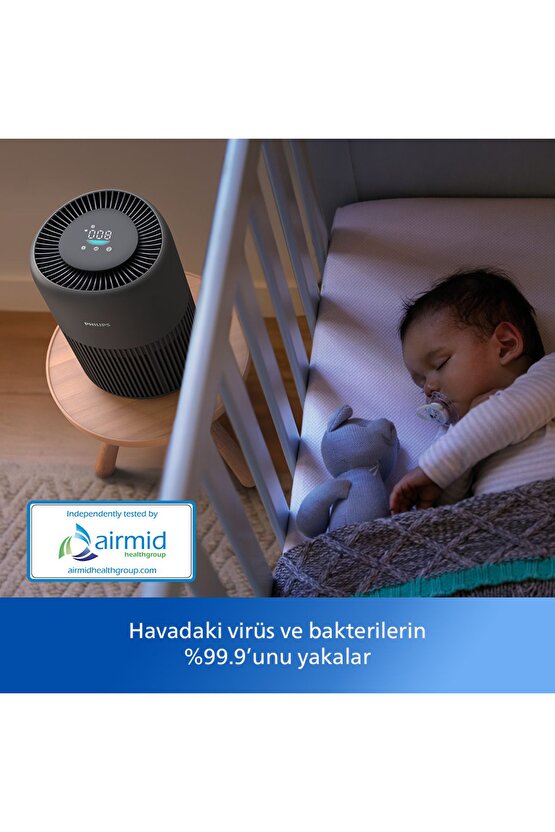 900 Serisi Hava Temizleyici, 65 M2ye Kadar Etkili, 3 Katmanlı Hepa Filtre, Ac095113