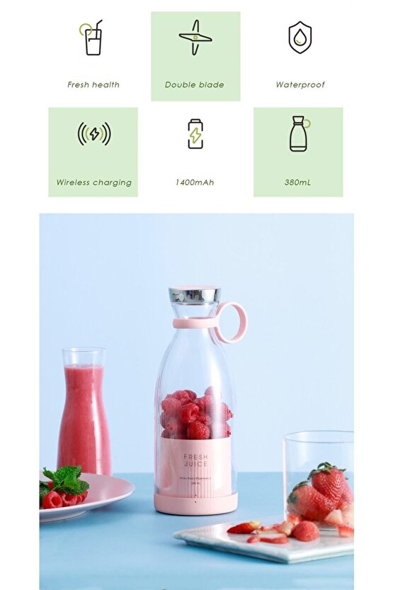 Taşınabilir Kablosuz Şarjlı Kişisel Smoothie El Blender