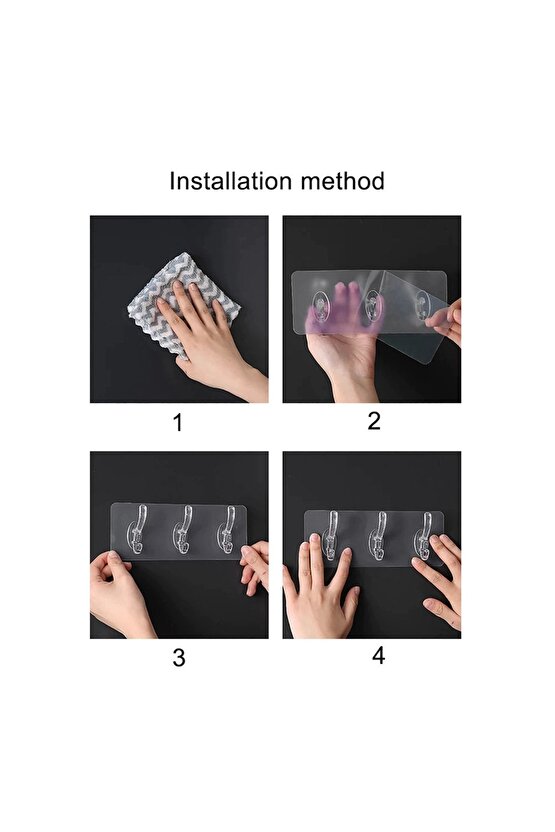 Askı Şeffaf Süper Yapışkan Askı Banyo, Mutfak Düzenleyici Askı Pratik Yapışkanlı Dayanıklı 5li