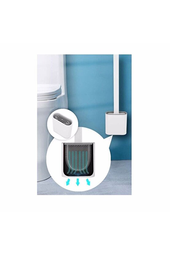 Duvara Asılan Pratik Silikon Banyo Tuvalet Klozet Wc Fırçası