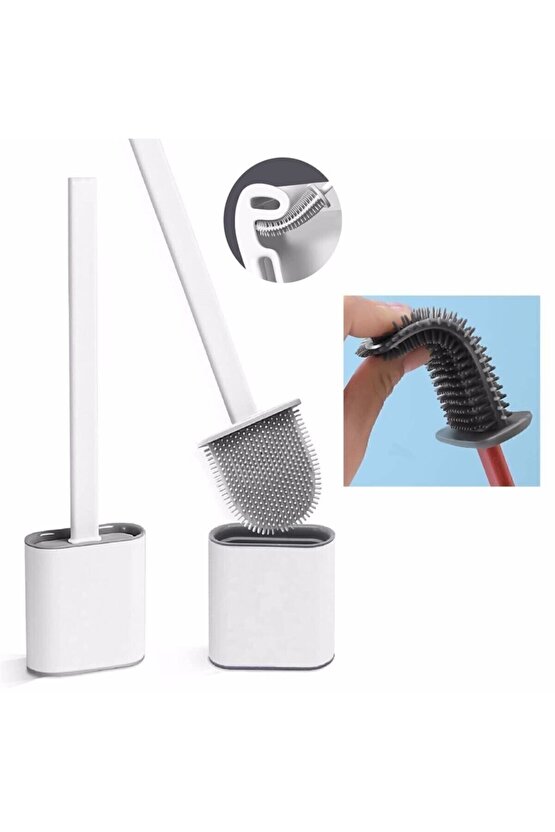 Duvara Asılan Pratik Silikon Banyo Tuvalet Klozet Wc Fırçası