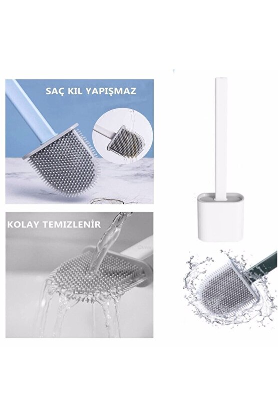 Duvara Asılan Pratik Silikon Banyo Tuvalet Klozet Wc Fırçası