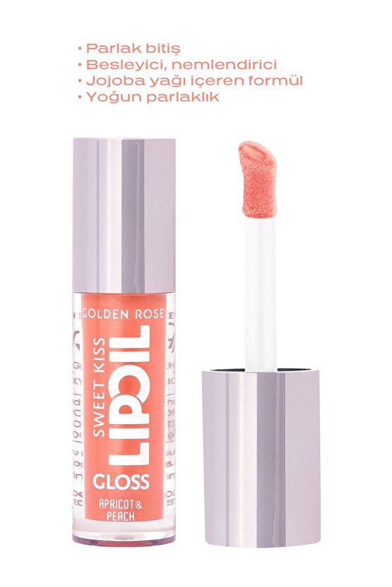 Sweet Kiss Rosehip, Murumuru ve Jojoba Yağı İçeren Meyveli Dudak Parlatıcı Yağ- No: 02