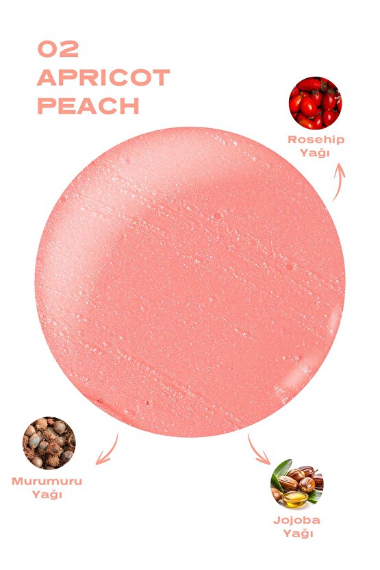 Sweet Kiss Rosehip, Murumuru ve Jojoba Yağı İçeren Meyveli Dudak Parlatıcı Yağ- No: 02