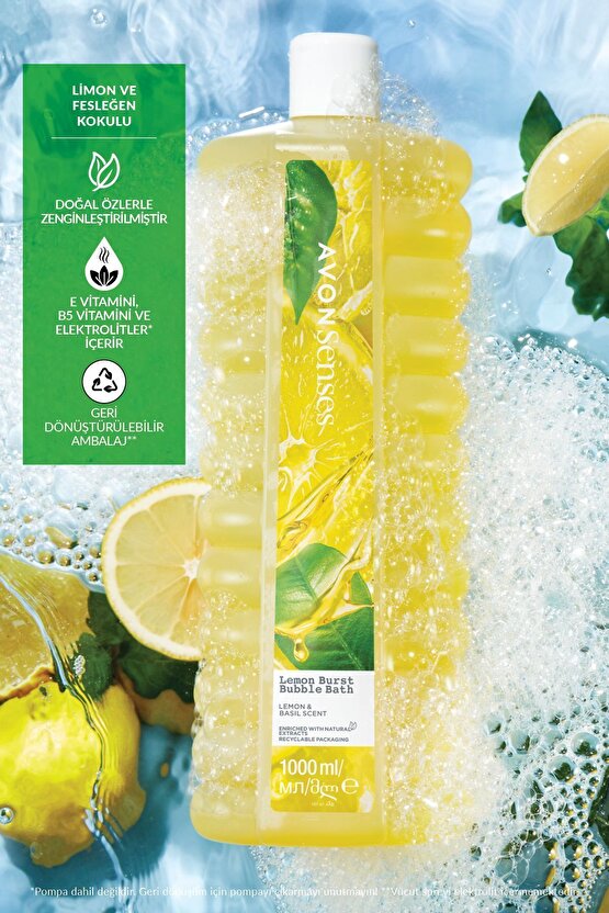 Senses Lemon Burst Limon Ve Reyhan Kokulu Banyo Köpüğü 1 Lt.