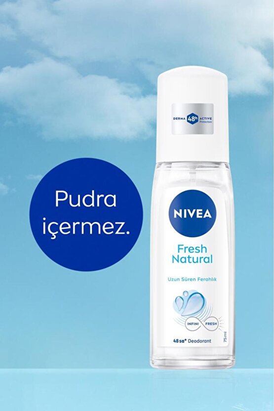 Kadın Pump Sprey Deodorant 75ml, 48 Saat Ter Koruması, Uzun Süren Ferahlık, Okyanus Özleri Esansı